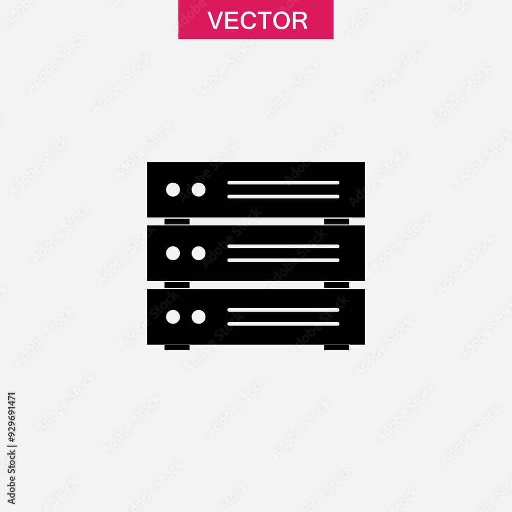 Poster database icon vector illustration. database sign flat trendy style illustration on white background.