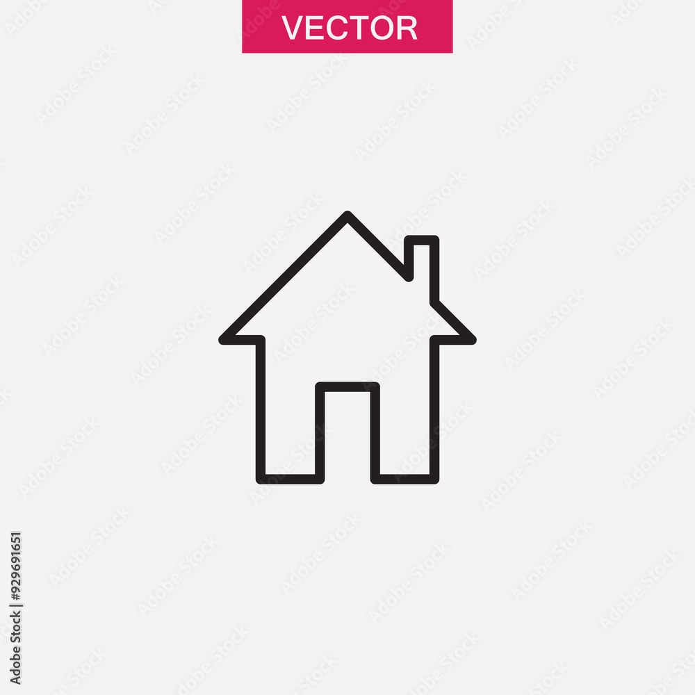 Poster home icon vector illustration. house sign vector linear illustration for web and app on white backgr