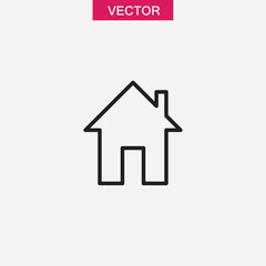 Home icon vector illustration. House sign vector linear illustration for web and app on white background..eps
