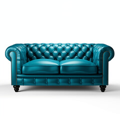 Fototapeta premium Teal Chesterfield Sofa with Button Tufting