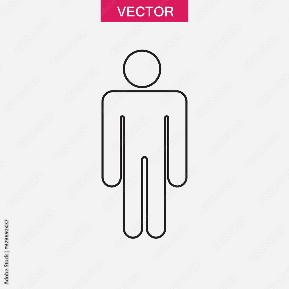Poster man icon vector illustration. male sign vector linear illustration for web and app..eps