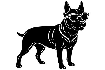 dog silhouette with sunglass 