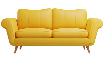 Fototapeta premium Yellow Sofa, Modern Design and Comfort