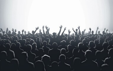 Obraz premium Crowd cheering at a concert