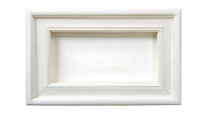 White picture frame isolated on transparent background