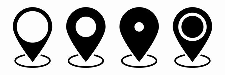 Set of Location pin icons. GPS marker. Vector illustration.