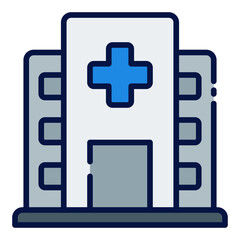 Hospital filled line icon