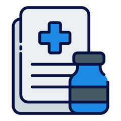 Medical Prescription filled line icon