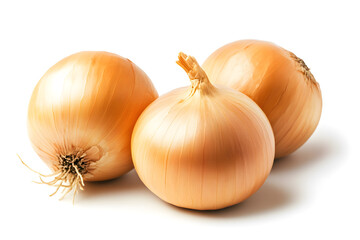 Fresh yellow onion vegetable bulb isolated on white background