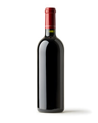 Burgundy red wine bottle mock up isolated on white background