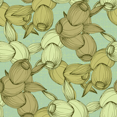 Succulent Plant Seamless Repeat. Tropical background, summer concept. Modern Stylish Abstract Texture.