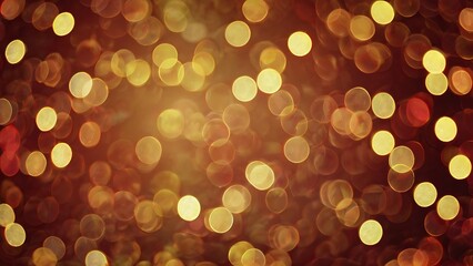 Holiday illumination and decoration concept - new year celebration - Christmas garland bokeh lights over red background