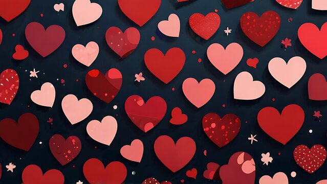 valentines day background with hearts and romantic. seamless looping time-lapse virtual video animation background.
