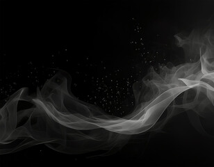 Obraz premium white smoke transparent effect abstract random radial with flat black background