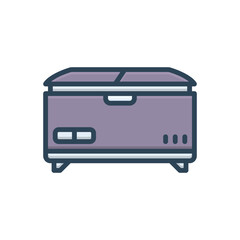 Color illustration icon for freezer