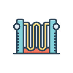 Color illustration icon for heater