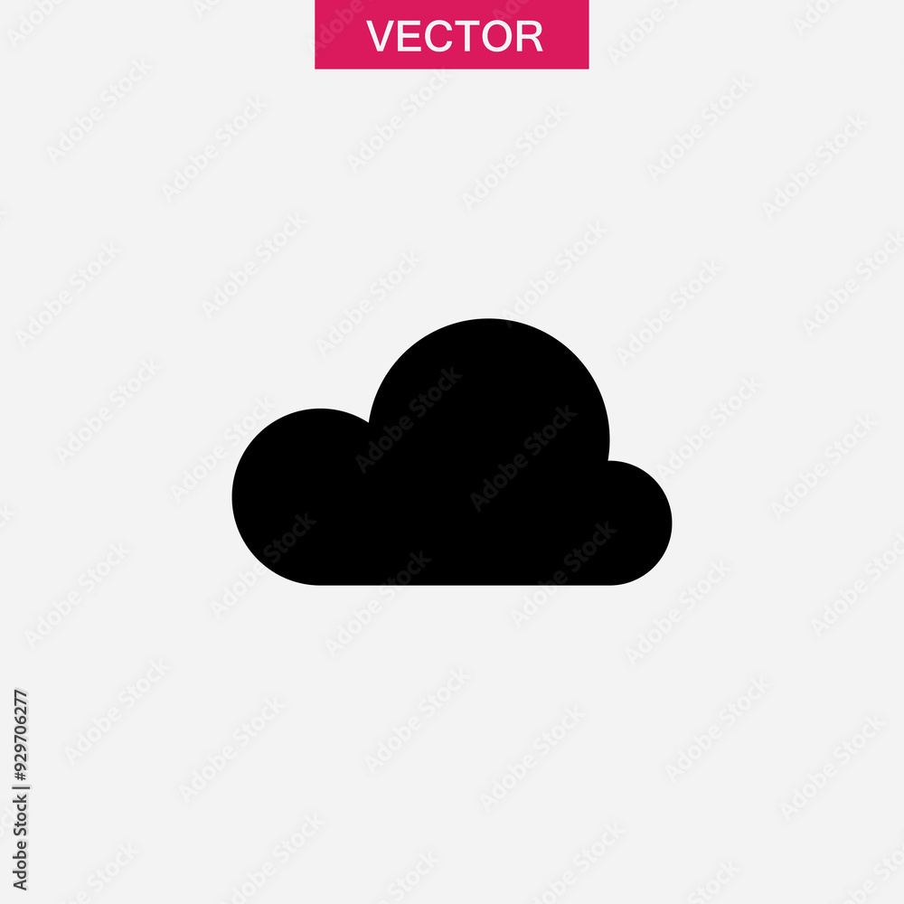 Poster cloud icon vector flat black illustration for web and app on white background..eps