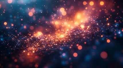 Fototapeta premium Abstract Network with Glowing Lights