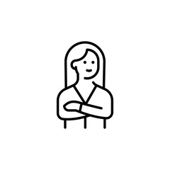 Businesswoman icon. Simple businesswoman icon for social media, app, and web design. Vector illustration.