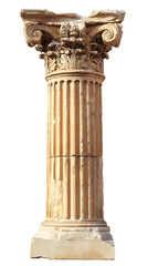 Fototapeta premium Ancient white Greek column isolated on white background