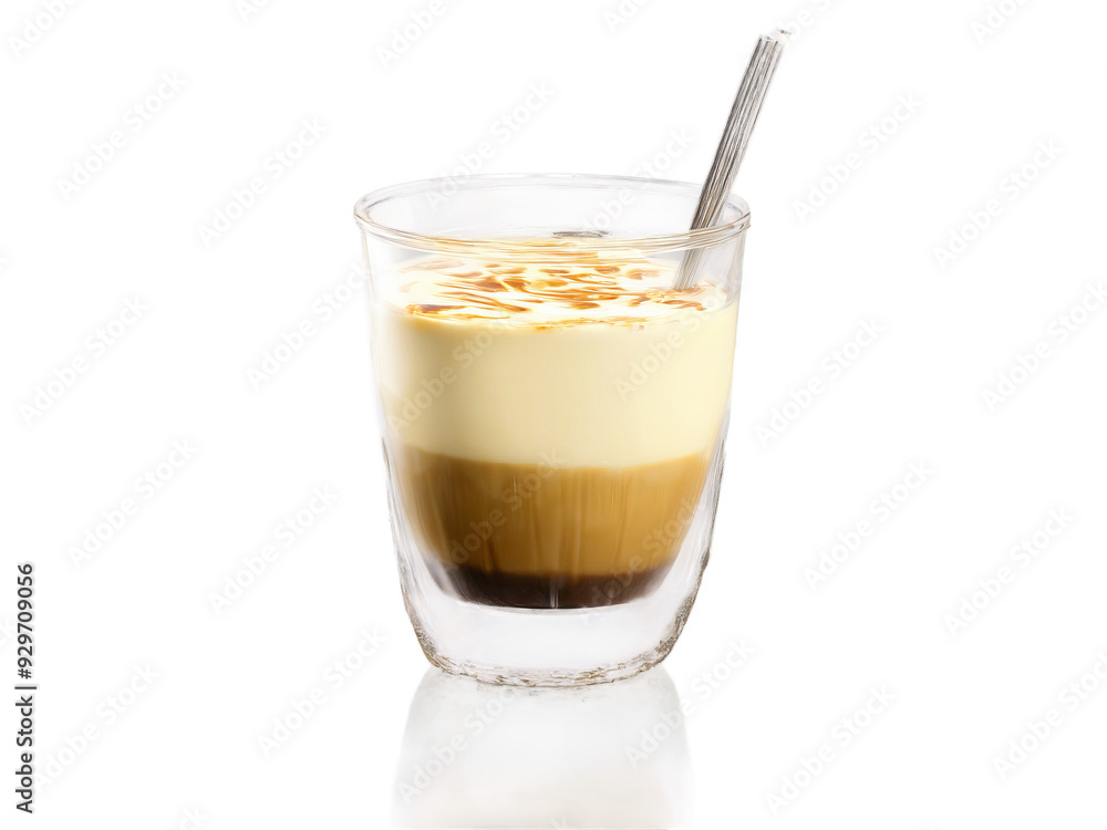 Wall mural vietnamese coffee a sweet vietnamese coffee in a layered glass with condensed milk at the