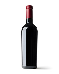 Red wine bottle mock up isolated on white background