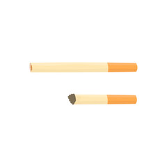 Cigarettes are hand drawn on a white background. Vector illustration of two cigarettes. No Smoking Day