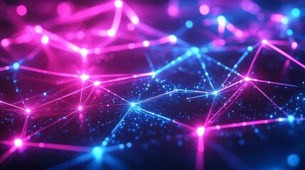 Fototapeta premium Abstract Neon Network Background