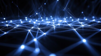 Abstract Network with Glowing Lights