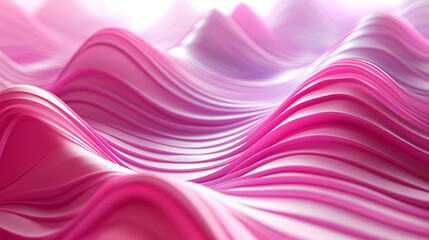 Abstract Digital Wave Art in Pink and Purple Tones, Enhanced Depth and Texture with High-Key Filmmaking