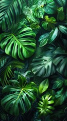 lush green tropical leaves