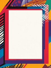 2D frame with angular, modern designs at the edges
