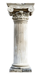 Fototapeta premium Ancient white Greek column isolated on white background