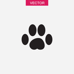 Paw icon vector, dog or cat paw simple black illustration for web and app on white background..eps
