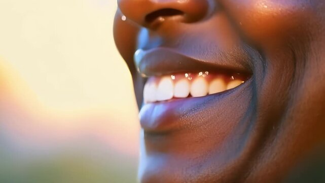 Young woman with a radiant smile and flawless white teeth exudes happiness and good dental care, reflecting a positive outlook on life and commitment to a fresh appearance