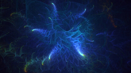 3D manual rendering abstract technology fractal background. Its not AI Generatd illustration.