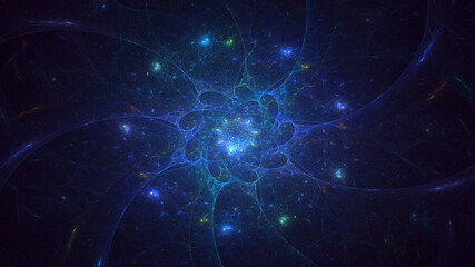 3D manual rendering abstract round light background. Its not AI Generatd illustration.
