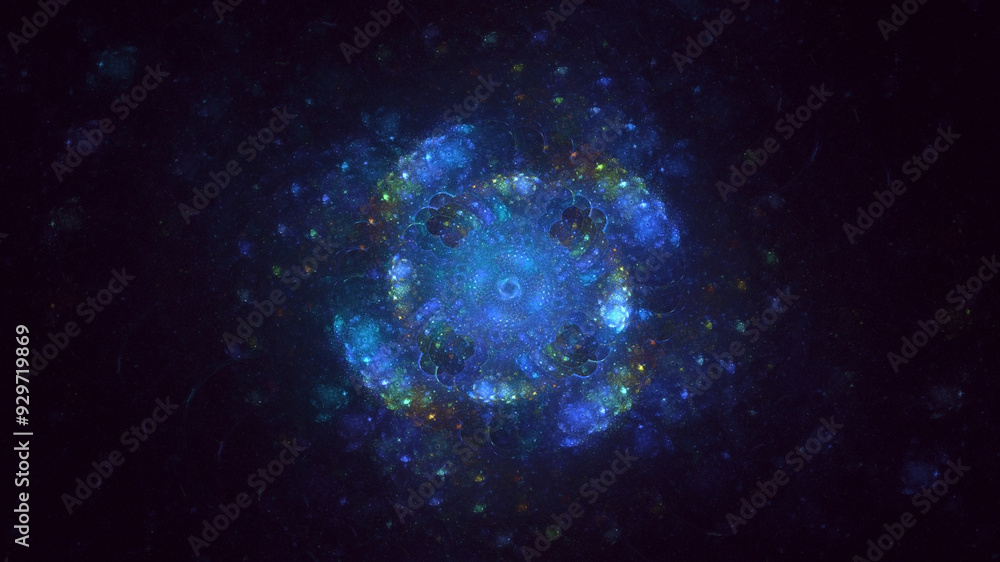 Wall mural 3d manual rendering abstract fractal light background. its not ai generatd illustration.