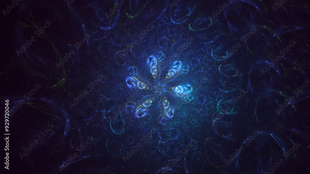 Wall mural 3d manual rendering abstract fractal light background. its not ai generatd illustration.