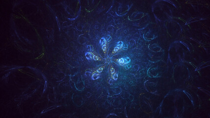 3D manual rendering abstract fractal light background. Its not AI Generatd illustration.