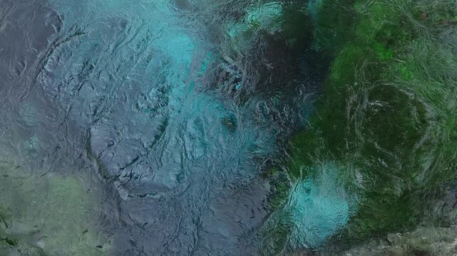 Blue Eye lake in the Albanian Alps, Albania, Valbone, Theth, Thethi, Europe, Theth National Park . Copy space. High quality 
