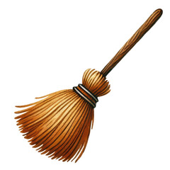 High-quality image of a traditional broom, perfect for illustrating cleaning concepts or household chores and maintenance.