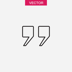 Naklejka premium Quotation mark icon, Quote icon vector linear illustration for web and app on white background..eps