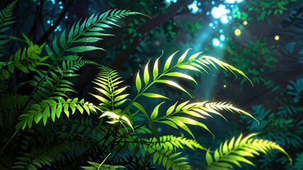 Sunlit Foliage, nature background wallpaper, anime illustration drawing