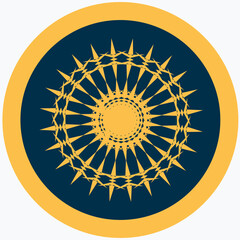 Flat icon of the Sun. Symbol of sunlight. Vector illustration.