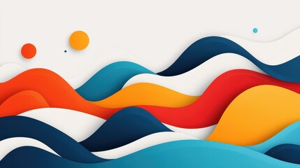 Naklejka premium Discover a vibrant abstract background with colorful wave lines, merging modern art with playful textures and cartoon flair.