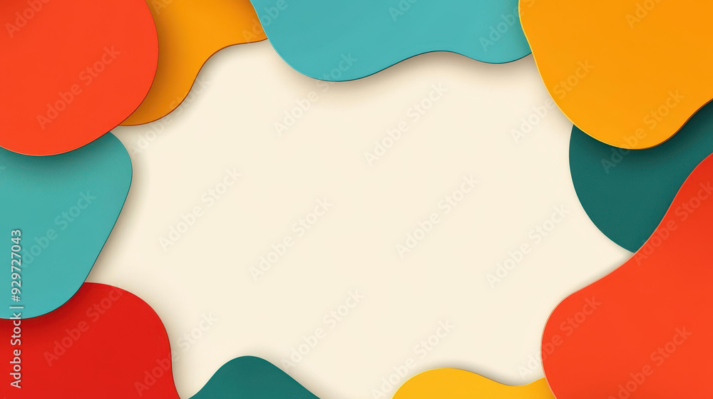 Poster vibrant vector graphics with abstract shapes create a modern, cartoonstyle background full of textur