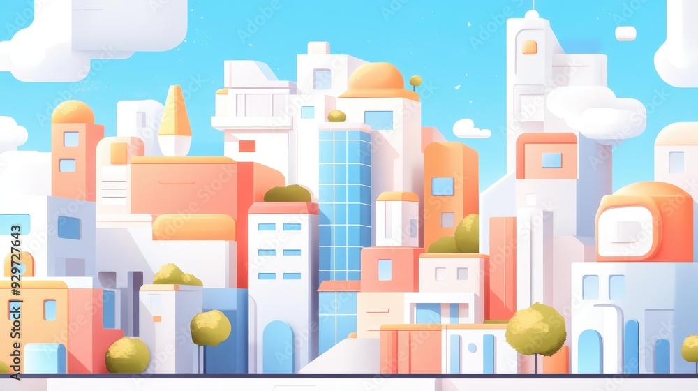 Poster a vibrant city where handdrawn art meets sleek 3d architecture, creating a unique blend of styles an