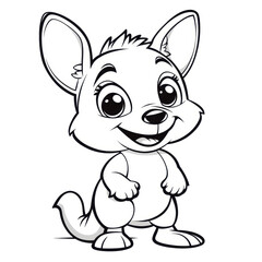 Delightful baby kangaroo jumping, perfect for little ones to color, featuring clear lines and thick outlines for easy fun.