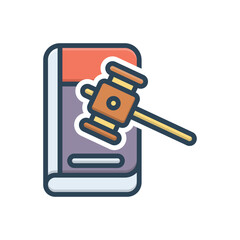 Color illustration icon for law